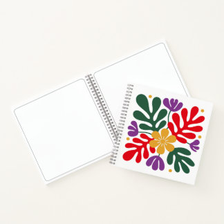 Bold Abstract Notebook Floral Matisse Style Art Notizblock