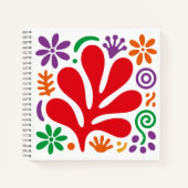 Bold Abstract Notebook Floral Matisse Style Notizblock (Vorderseite)