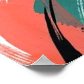 Bold Abstract Strokes Art: Teal & Yellow Poster (Ecke)