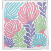 Bold Abstract Trpical Botanical Floral Duschvorhang (Vorderseite)