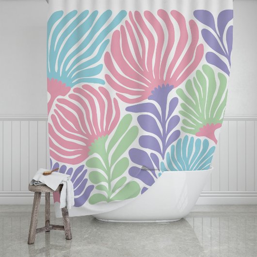 Bold Abstract Trpical Botanical Floral Duschvorhang