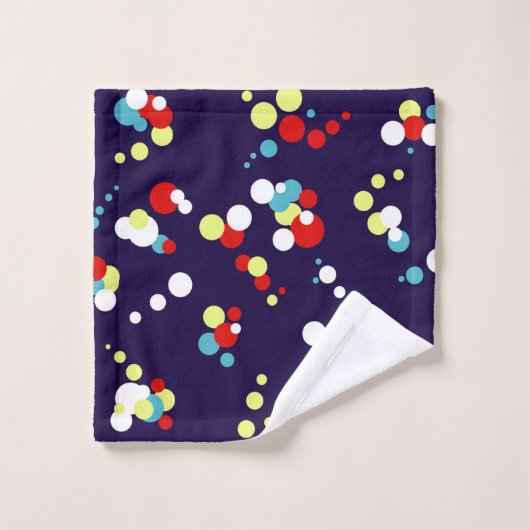 Bold Abstrakt Art Red Blue Yellow Circles Badhandtuch Set (Waschlappen)
