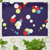 Bold Abstrakt Art Red Blue Yellow Circles Geschirrtuch (Gefaltet)