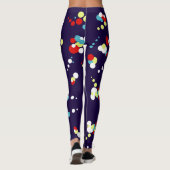 Bold Abstrakt Art Red Blue Yellow Circles Leggings (Rückseite)