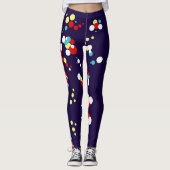 Bold Abstrakt Art Red Blue Yellow Circles Leggings (Vorderseite)