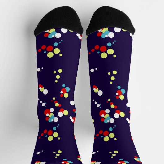 Bold Abstrakt Art Red Blue Yellow Circles Socken (Oben)