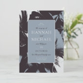 Bold Abstrakt Dusty Blue Black Einladung (Stehend Vorderseite)