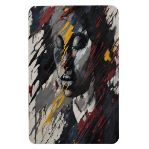 Bold Abstrakt Expressionist Portrait Modern Art Magnet
