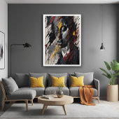 Bold Abstrakt Expressionist Portrait Modern Art Poster
