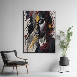 Bold Abstrakt Expressionist Portrait Modern Art Poster