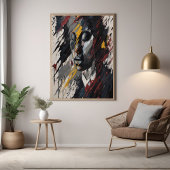 Bold Abstrakt Expressionist Portrait Modern Art Poster