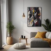 Bold Abstrakt Expressionist Portrait Modern Art Poster