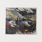 Bold Abstrakt Expressionist Portrait Modern Art Wandteppich (Vorderseite (Horizontal))