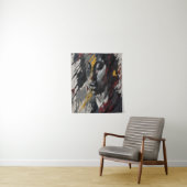 Bold Abstrakt Expressionist Portrait Modern Art Wandteppich (Beispiel)
