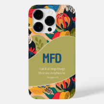 Bold Abstrakt Floral Phil. 4:13 Monogramm