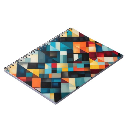 Bold Abstrakt Geometric Pattern Art Notizblock (Linke Seite)