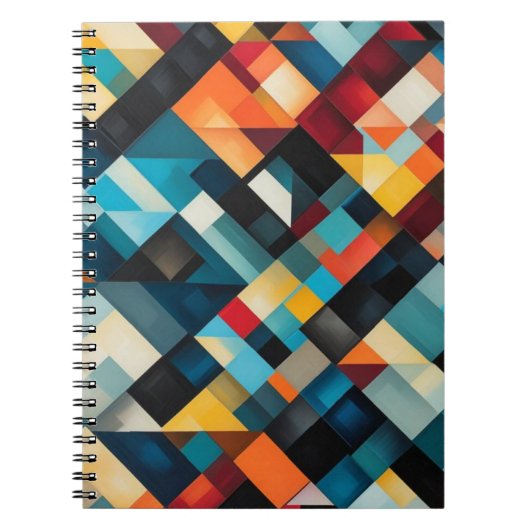 Bold Abstrakt Geometric Pattern Art Notizblock (Vorderseite)