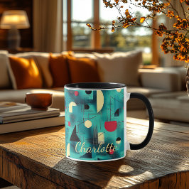 Bold Abstrakt Geometric - Personalisiert Aquamarin Tasse