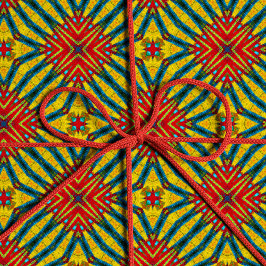 Bold Abstrakt Hippie Red Yellow Blue Ethnic Tribal Geschenkpapier