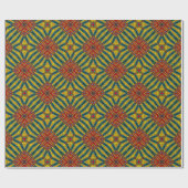 Bold Abstrakt Hippie Red Yellow Blue Ethnic Tribal Geschenkpapier (Flach)