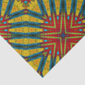 Bold Abstrakt Hippie Red Yellow Blue Ethnic Tribal Seidenpapier (Detail)