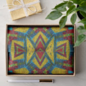 Bold Abstrakt Hippie Red Yellow Blue Ethnic Tribal Seidenpapier (Geschenk)