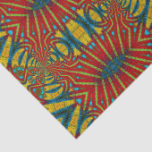 Bold Abstrakt Hippie Red Yellow Blue Ethnic Trippy Seidenpapier (Detail)