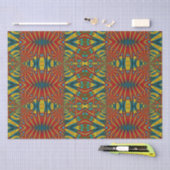 Bold Abstrakt Hippie Red Yellow Blue Ethnic Trippy Seidenpapier (Handwerk)