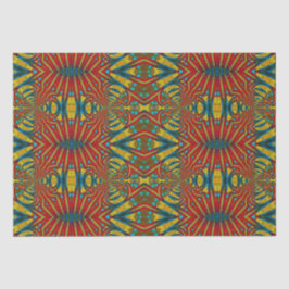 Bold Abstrakt Hippie Red Yellow Blue Ethnic Trippy Seidenpapier