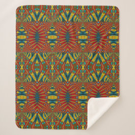 Bold Abstrakt Hippie Red Yellow Blue Ethnic Trippy Sherpadecke