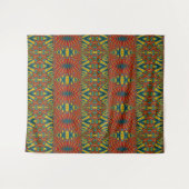 Bold Abstrakt Hippie Red Yellow Blue Ethnic Trippy Wandteppich (Vorderseite (Horizontal))