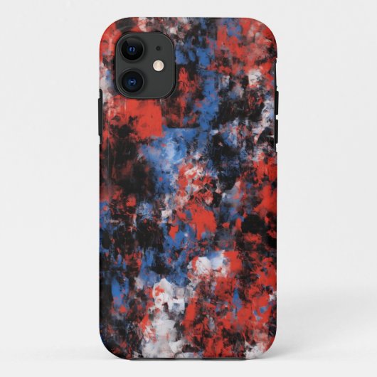 Bold Abstrakt Red & Blue iPhone 11 Case (Rückseite)