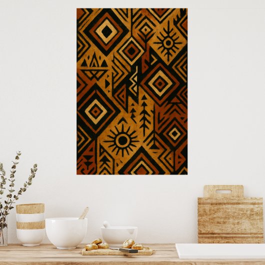 Bold African Pattern Poster – Tribal-Inspired (Küche)