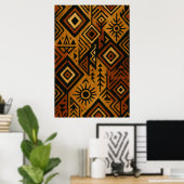 Bold African Pattern Poster – Tribal-Inspired (Heimbüro)