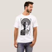 Bold African Queen Tribal Line Art T-Shirt (Vorne ganz)