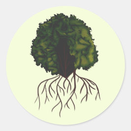 Bold Afro Beauty Digital Collage Portrait Runder Aufkleber