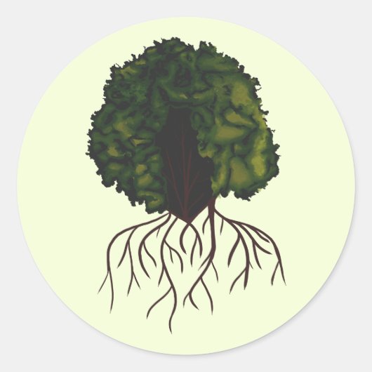Bold Afro Beauty Digital Collage Portrait Runder Aufkleber (Vorderseite)