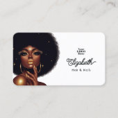 Bold Afro Glam Beauty Salon Business Branding Visitenkarte (Vorderseite)