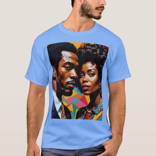 Bold Afrocentric Power Couple T-Shirt (Vorderseite)