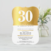 BOLD AGE NUMBER coole Imitate Goldfolie 30. INVITE Einladung (Stehend Vorderseite)