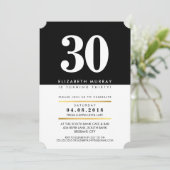 BOLD AGE NUMBER Minimum Schwarz-weiß 30 TH INVITE Einladung (Stehend Vorderseite)