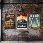 Bold Alcatraz Vintage Travel Poster