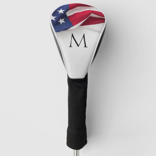 Bold American Flag Monogram Golf Headcover (Vorderseite)