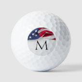 Bold American Flag Name Monogram Golfball (Vorderseite)