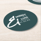 BOLD AMPERSAND Grunge Green White Wedding Runder Pappuntersetzer (Angewinkelt)