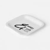 BOLD AMPERSAND Grunge Schwarz-weiße Hochzeit Pappteller (Gewinkelt)