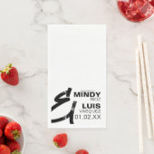 BOLD AMPERSAND Grunge Schwarz-weiße Hochzeit Serviette (Beispiel)