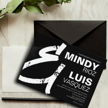 BOLD AMPERSAND Grunge Script Black Wedding