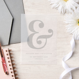 Bold Ampersand Overlay Save the Date Pergament Einladungen
