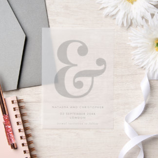 Bold Ampersand Overlay Save the Date Pergament Einladungen